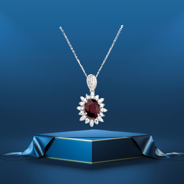 Red diamond stone pendant