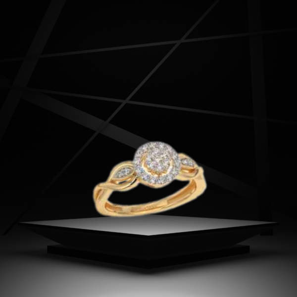 fenda silver & golden pattern ring