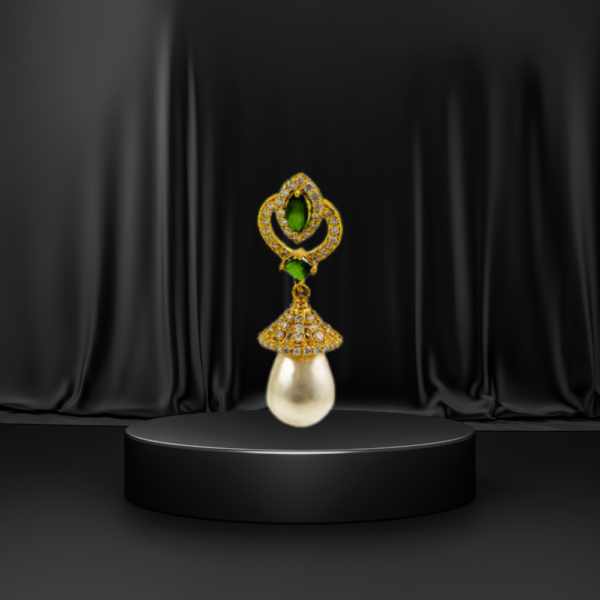 Silver stone earing